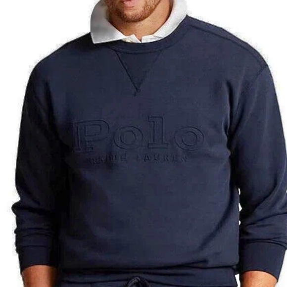 Polo Ralph Lauren Navy Double-Knit EMBOSSED Sweater Men’s Size: S ML